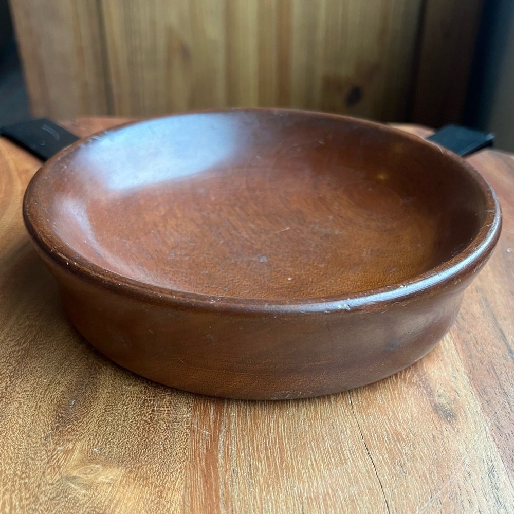 Antique 1938 Wooden Bowl Primitive Farmhouse Rustic Americana Decor